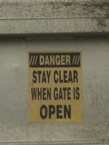 Danger stay clear when door is open