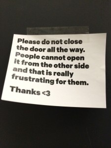 Do not close door all the way