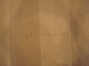 please do not touch