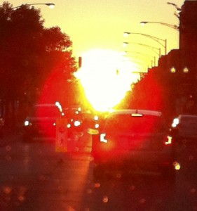 the camera looks directly at the sun
